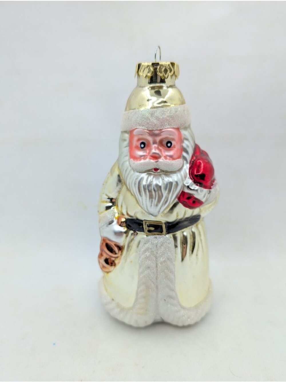 Ornament Santa Claus Gold Christmas Tree Ornament Made In Taiwan 6"